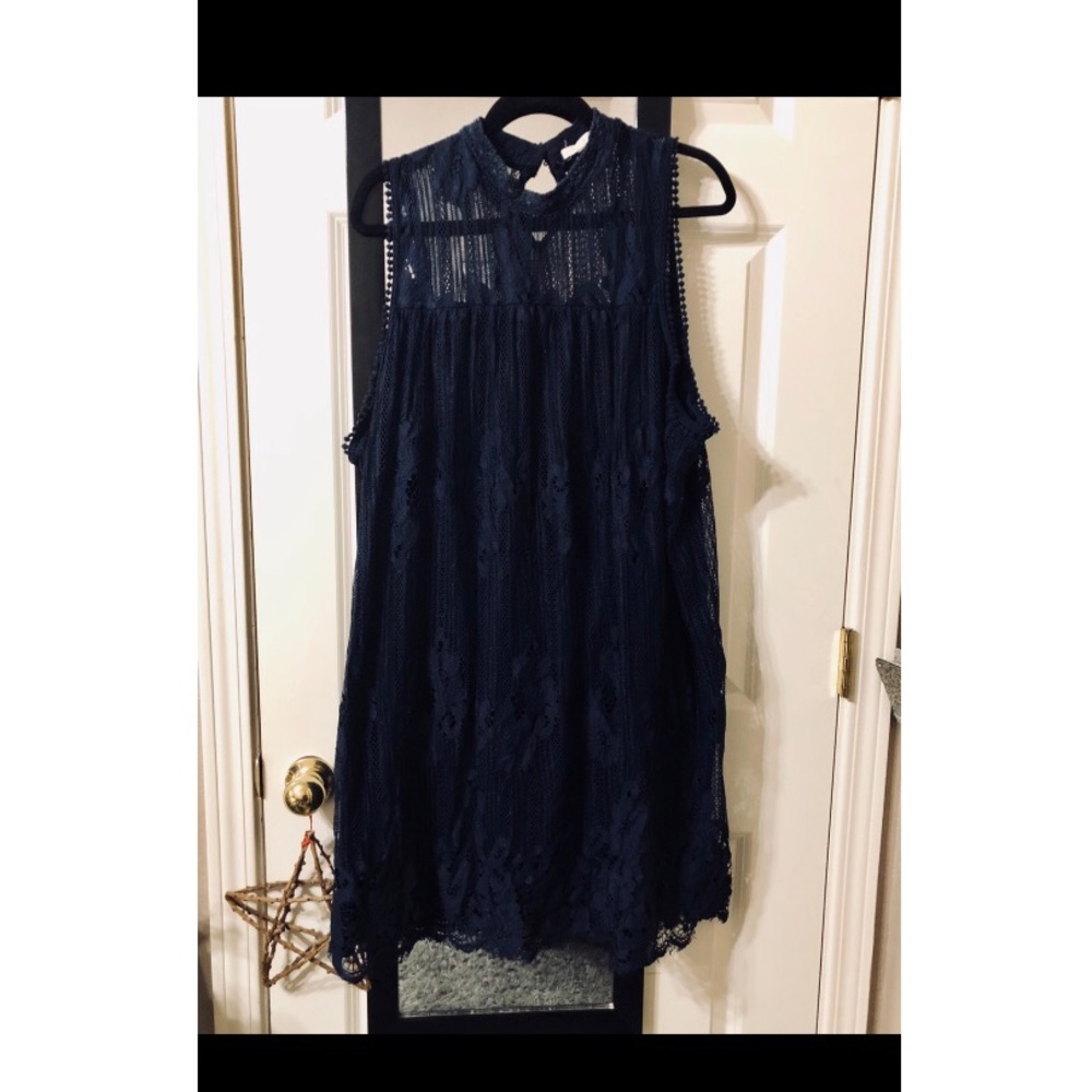 Navy Blue Lace Mini dress